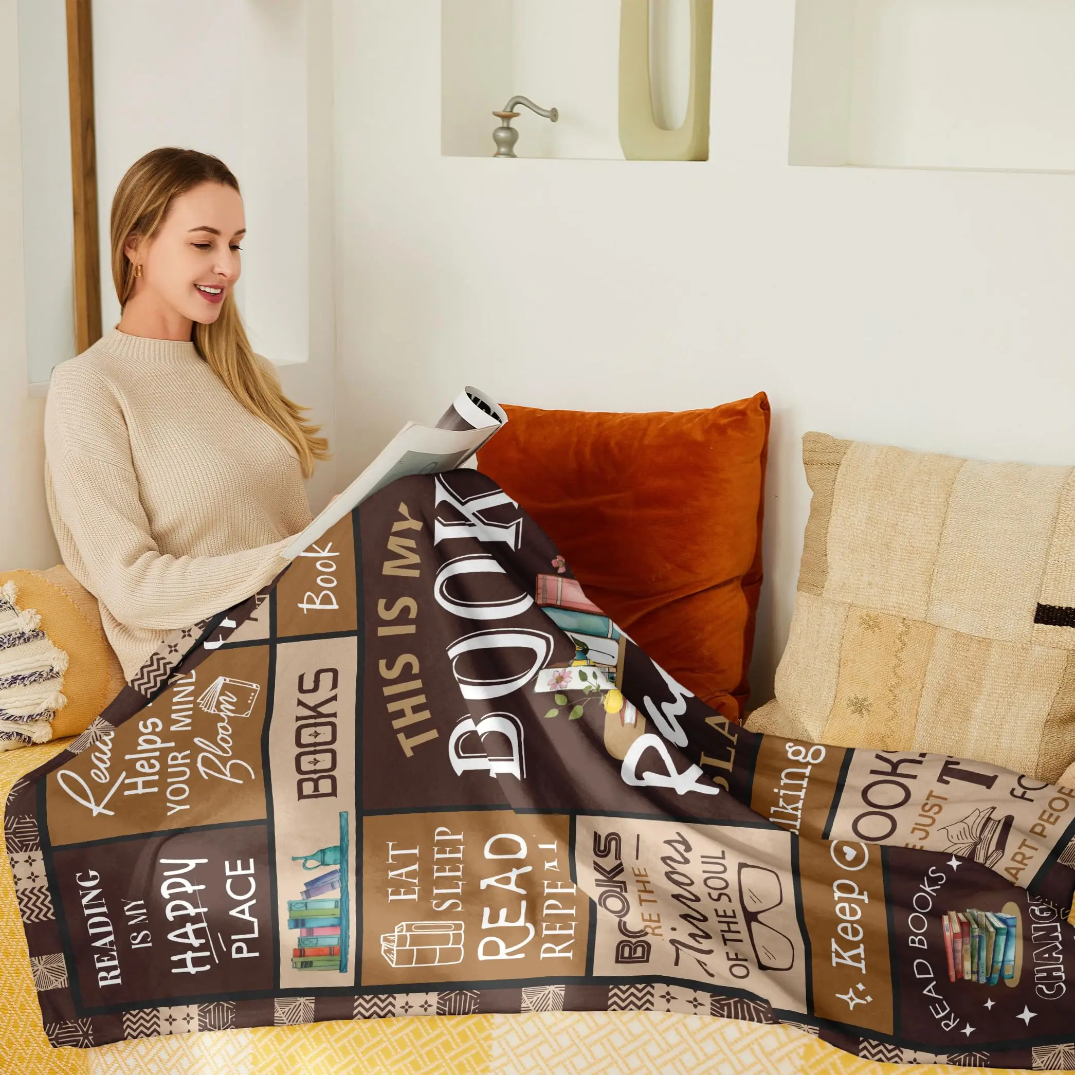 Book Lovers Gift Blanket- Best - Travel Accessories Ideas ulasan dan harga