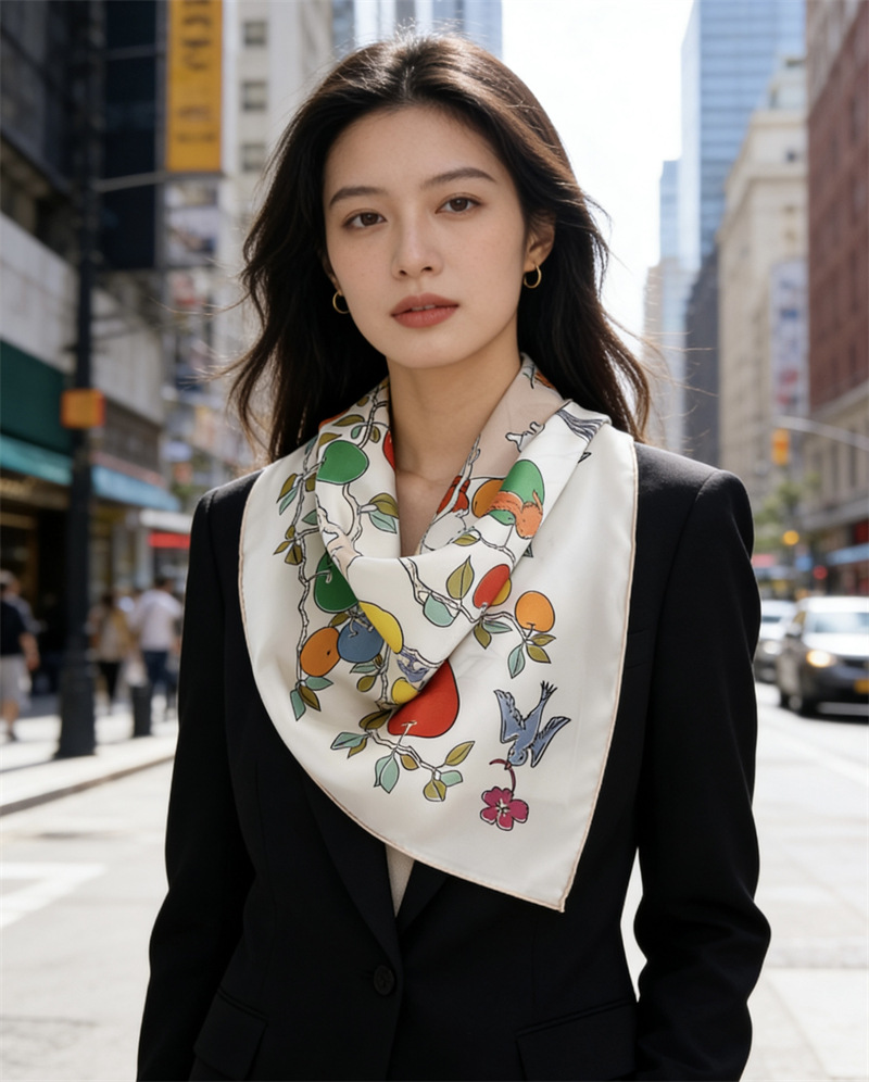 AB Faced Print Silk Scarf 18MM - Travel Accessories Aesthetic ulasan dan harga