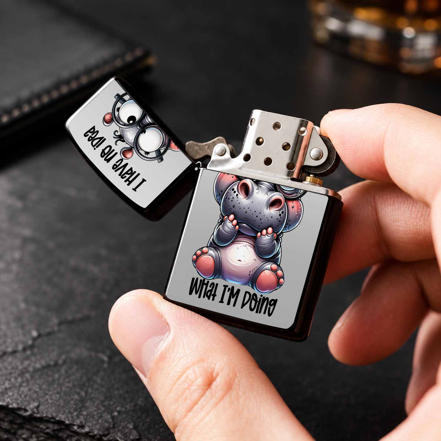 Cute Hippo Pattern Lighter Fun - Travel Accessories Ideas ulasan dan harga