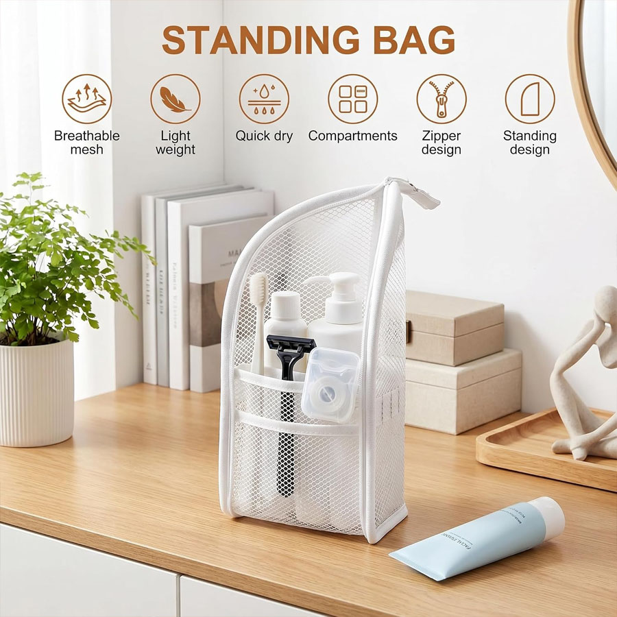 1Pc Portable Mesh Toiletry Bag - Travel Accessories Organizer Bag ulasan dan harga